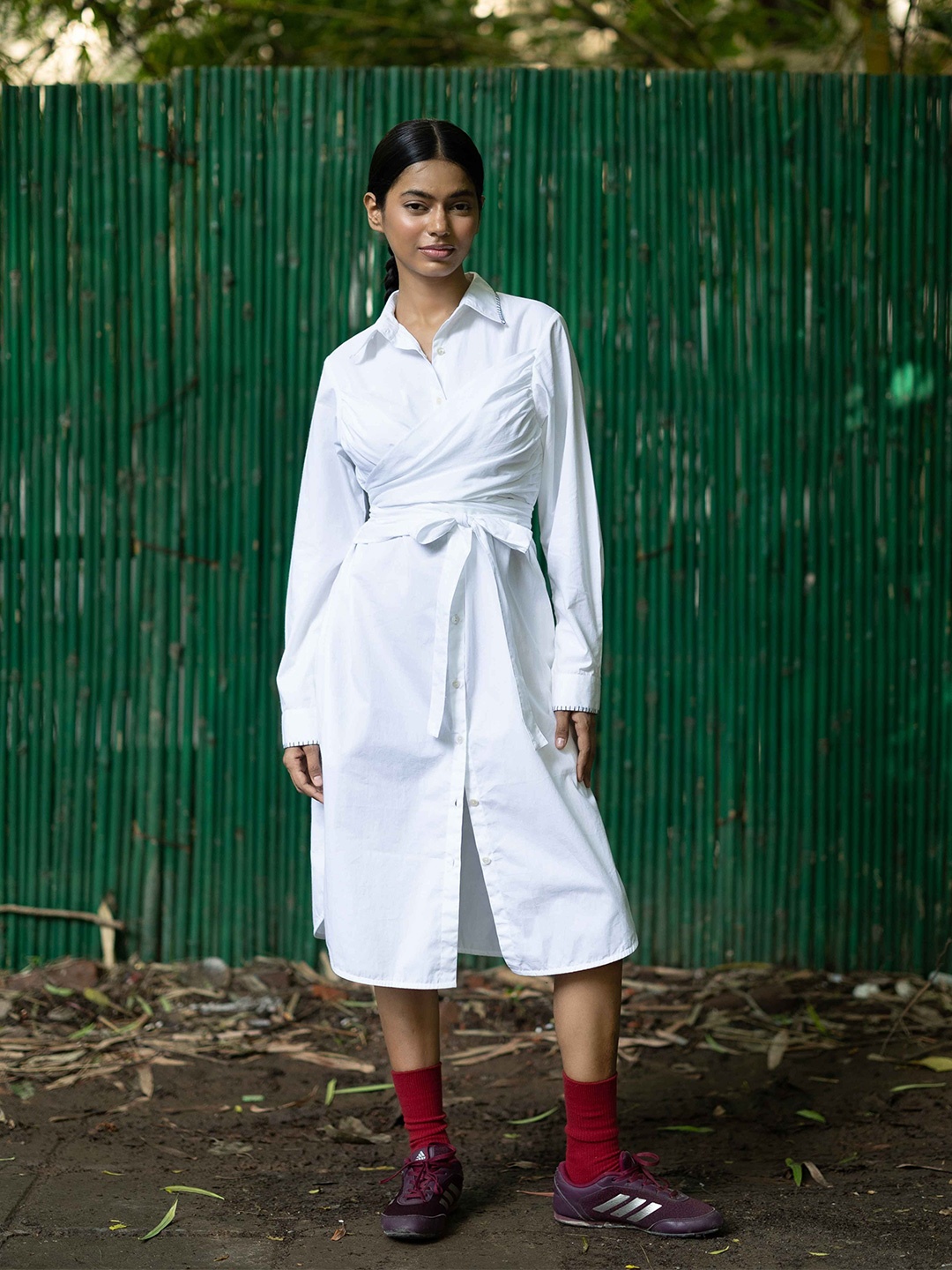 

Doodlage Shirt Midi Dress, White