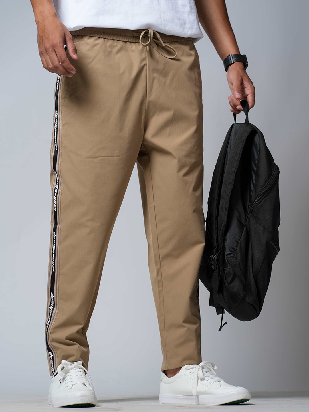 

Fort Collins Cotton Relaxed-Fit Side Stripe-Detail Trousers, Khaki