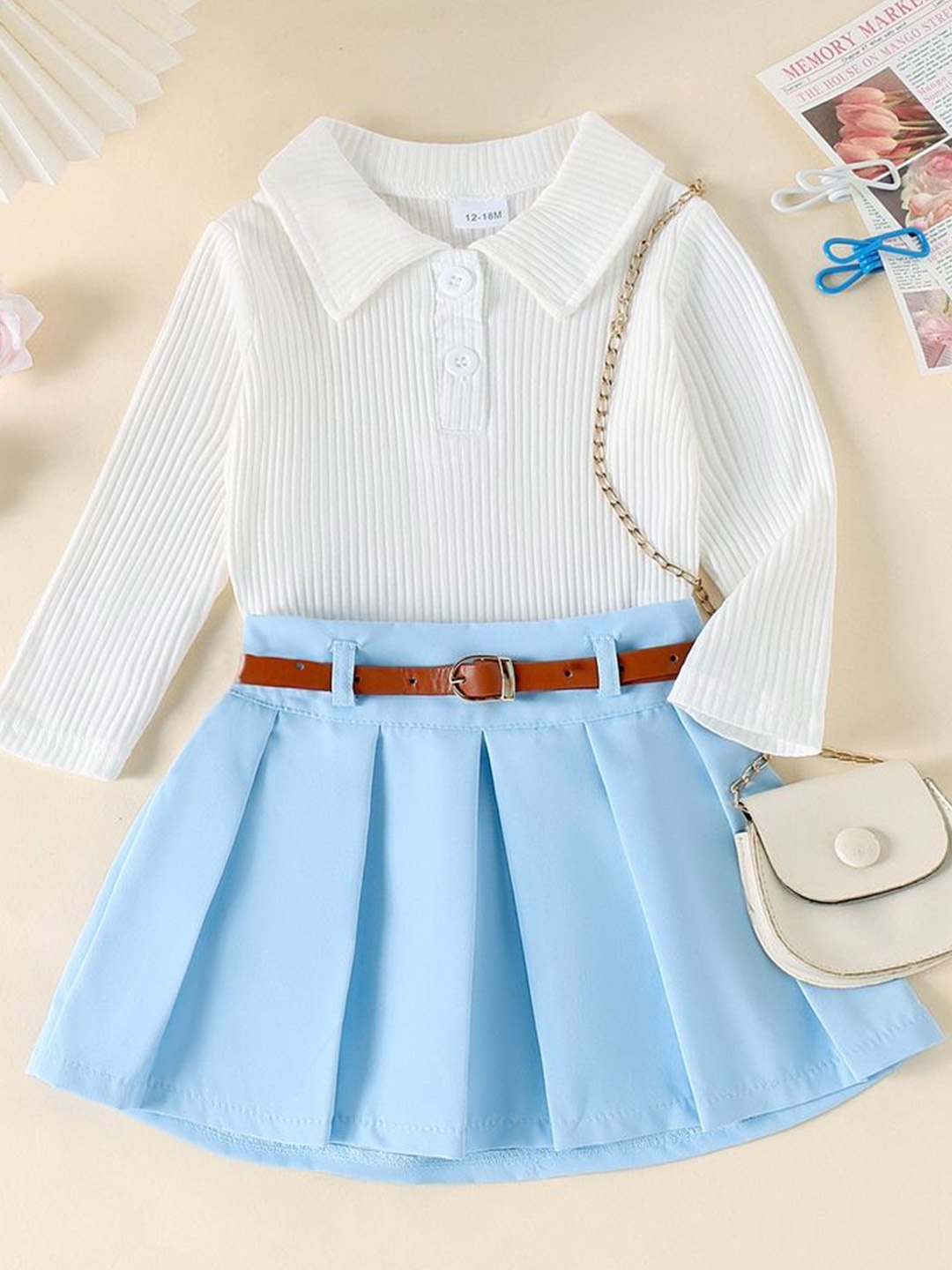 

LULU & SKY Girls Top with Skirt, Blue