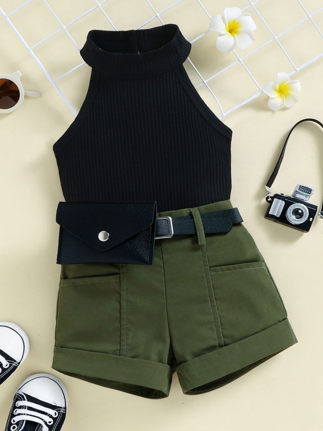 

LULU & SKY Girls Top with Shorts, Green