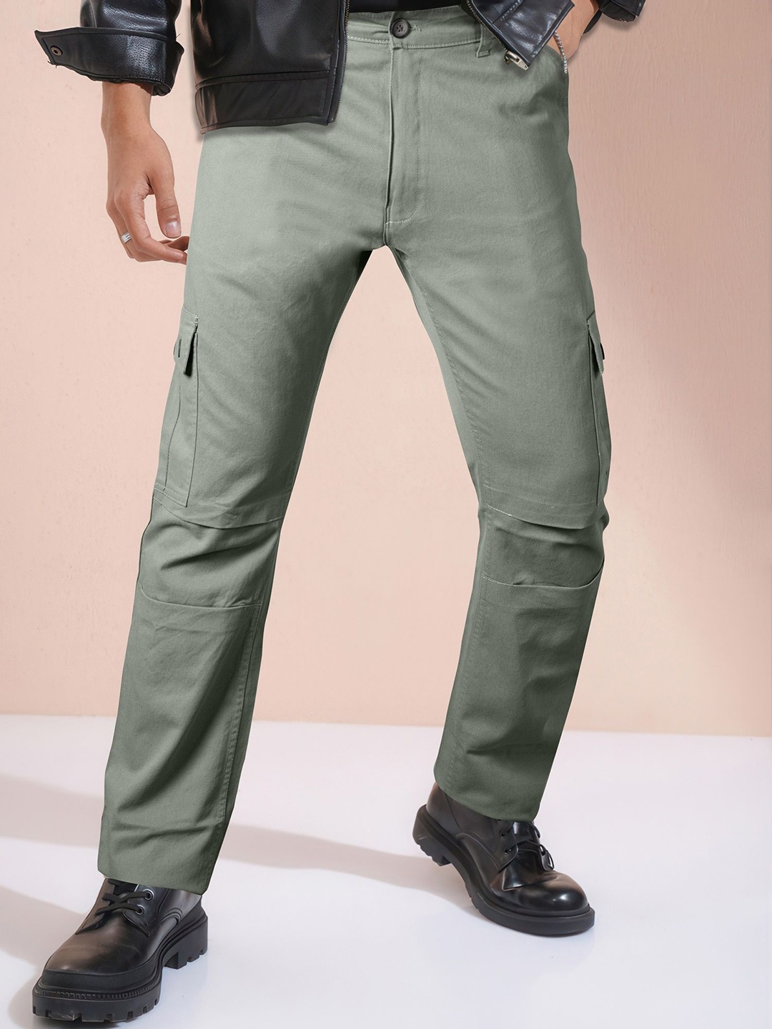 

Jb Just BLACK Men Relaxed Cargos Trousers, Grey