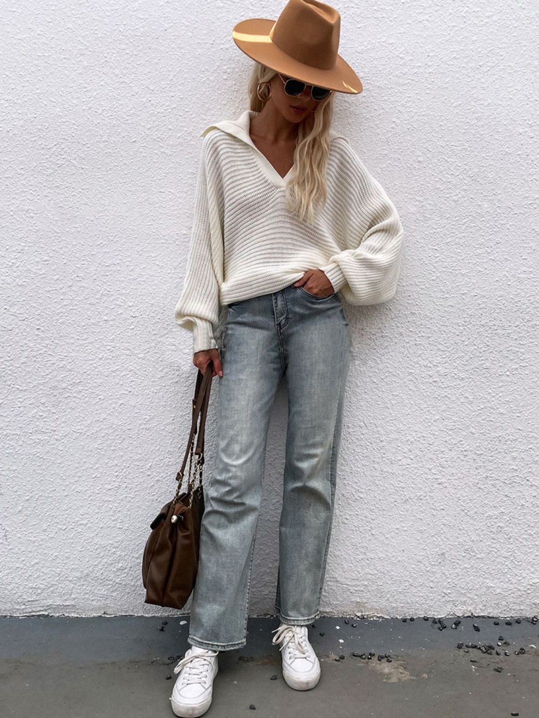 

Oh Rare Women Striped Pullover, White