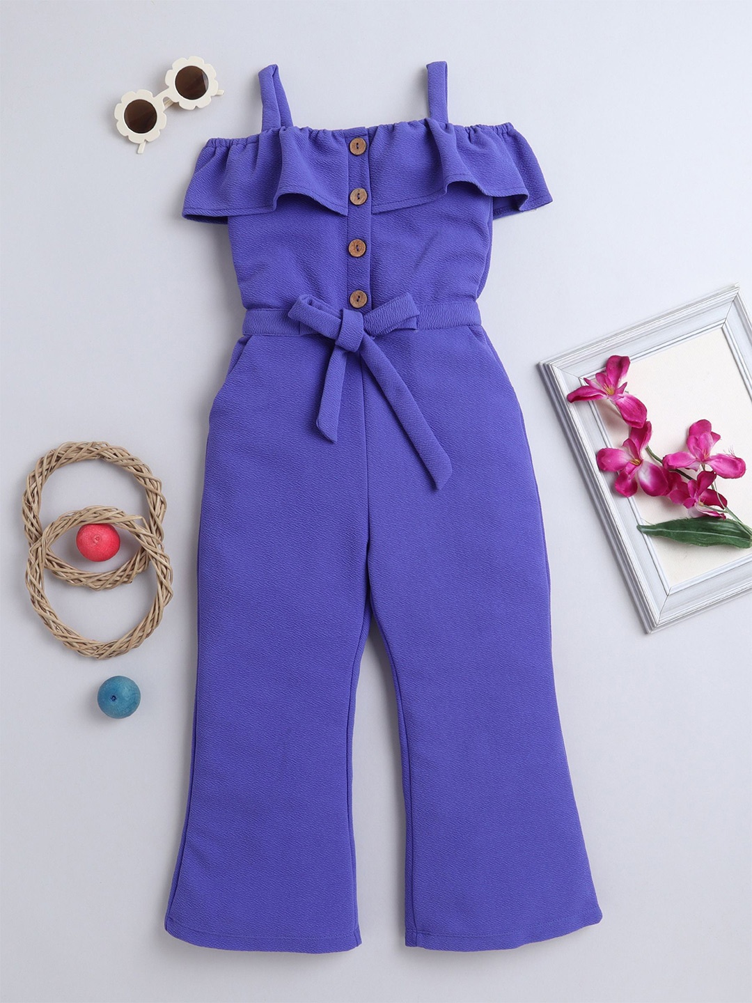 

ZACKBEE Girls Tencel Basic Jumpsuit, Blue