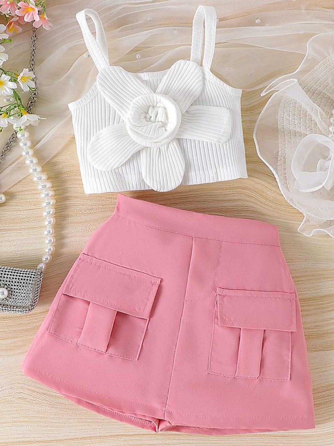 

LULU & SKY Girls Top with Shorts, Pink