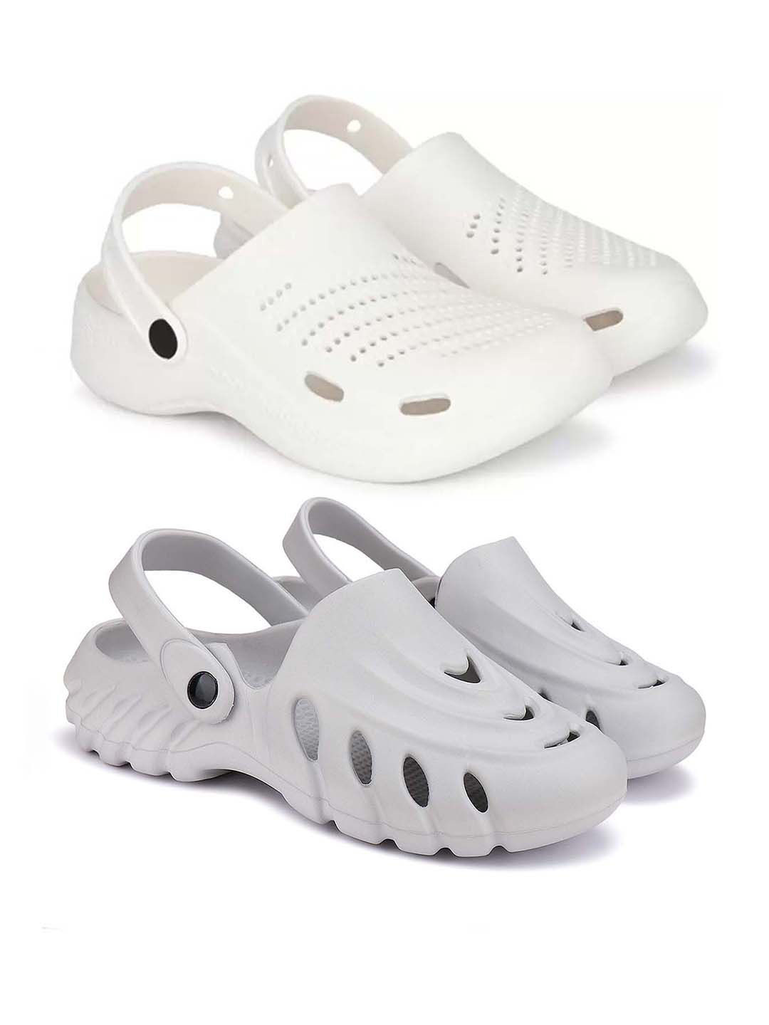 

BERSACHE Men Clogs, White