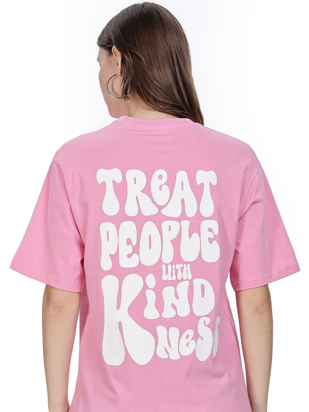 

B BLUBERYL - Comfort Inside Out Women Typography Printed Pockets T-shirt, Pink