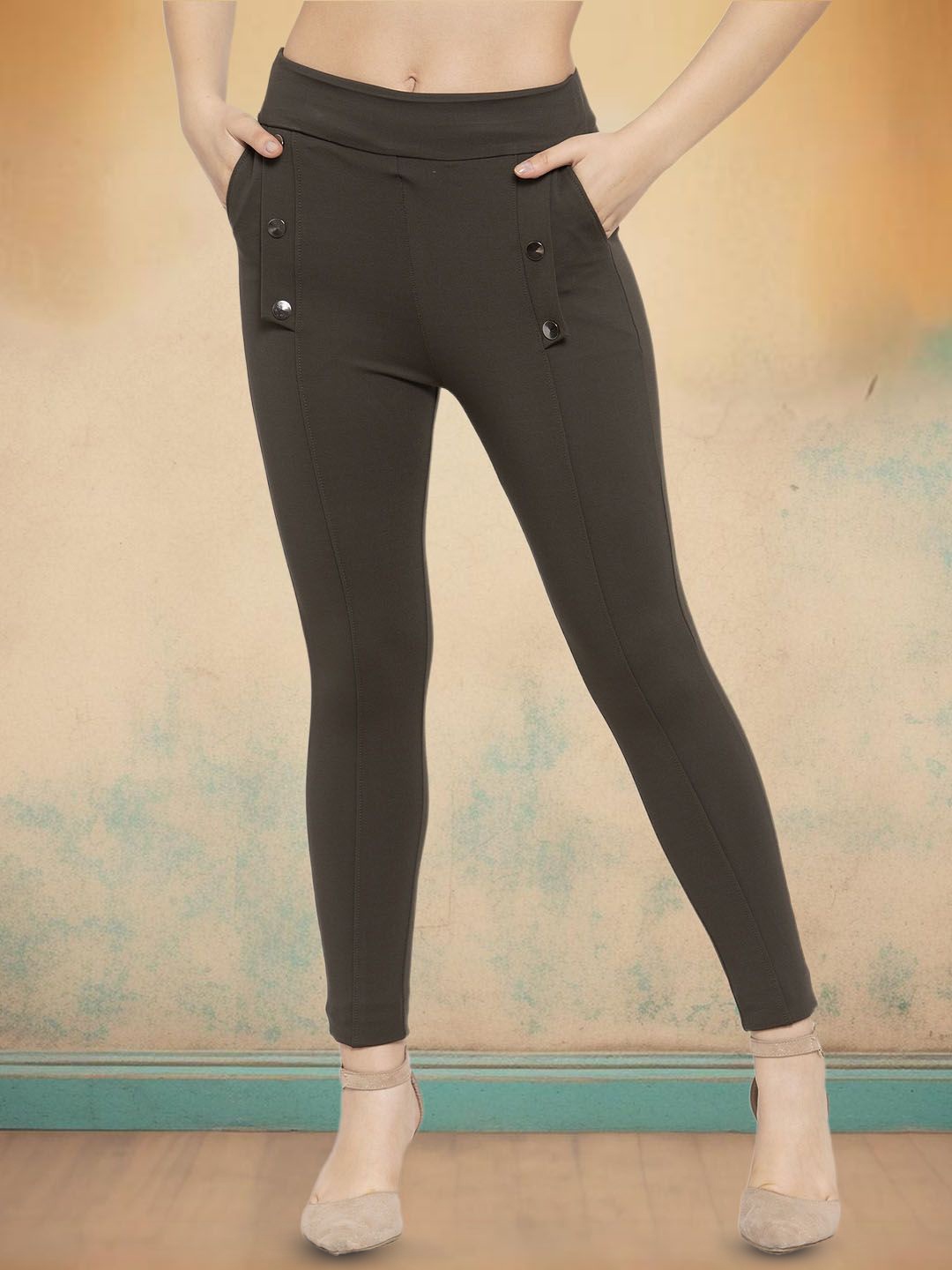 

Moda Rapido Women Jeggings, Olive