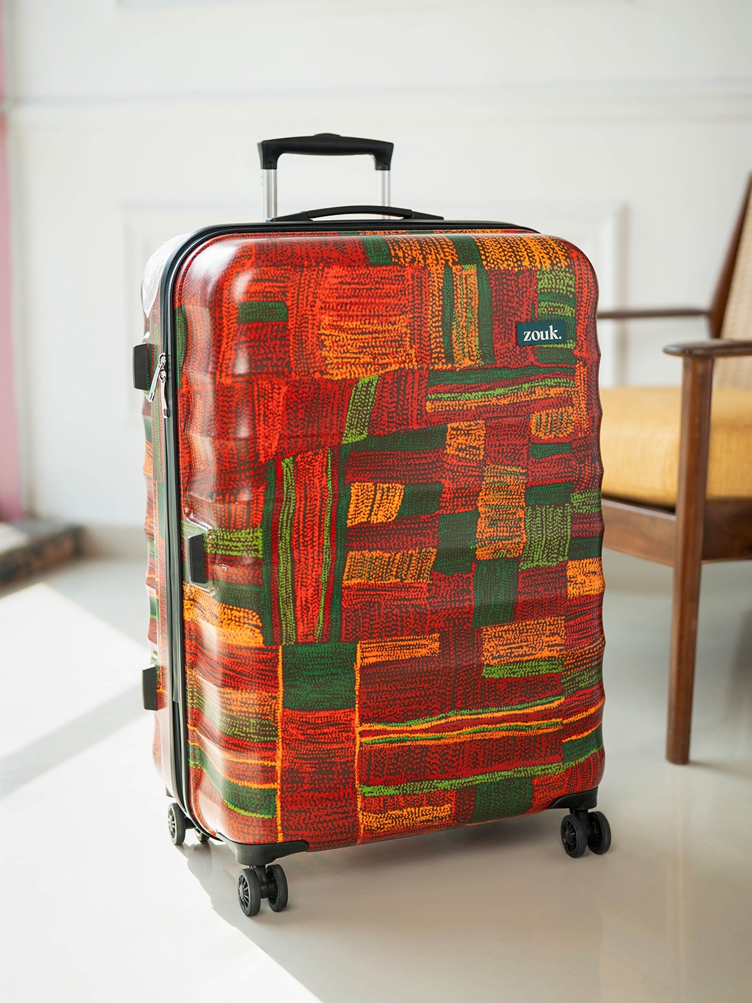 

ZOUK Indus Lattice Red Amorah Trolley Bag