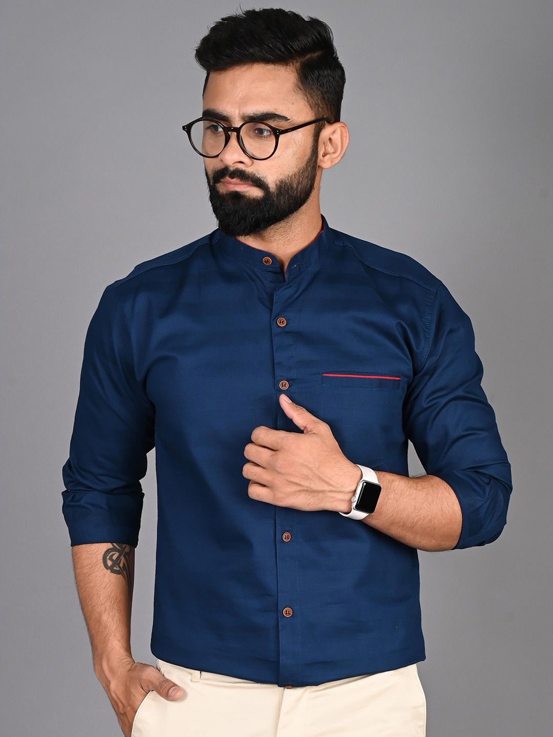 

PulseIQ Men Modern Multi Stripes Opaque Casual Shirt, Blue