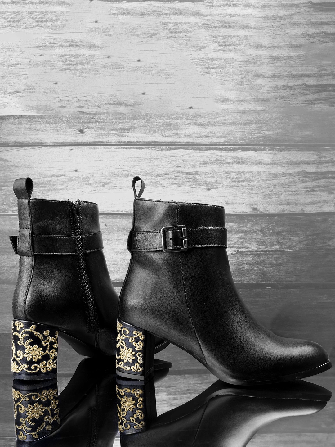 

riffway Women Casual Block-Heeled Chelsea Boots, Black