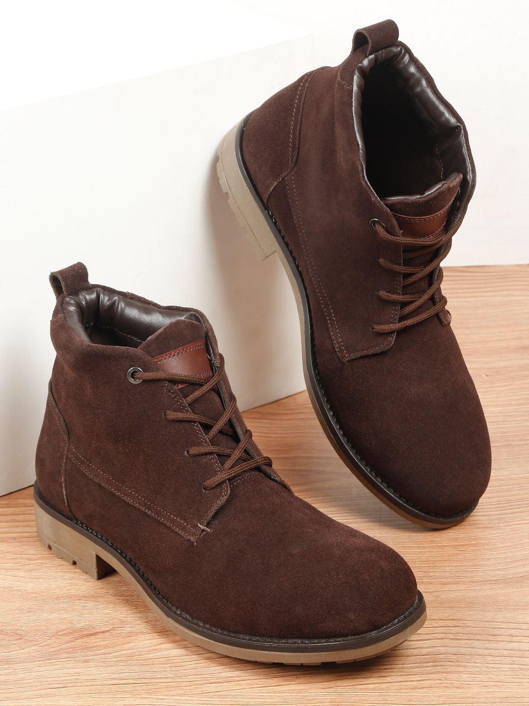 

Teakwood Leathers Men Casual Block-Heeled Regular Boots, Brown
