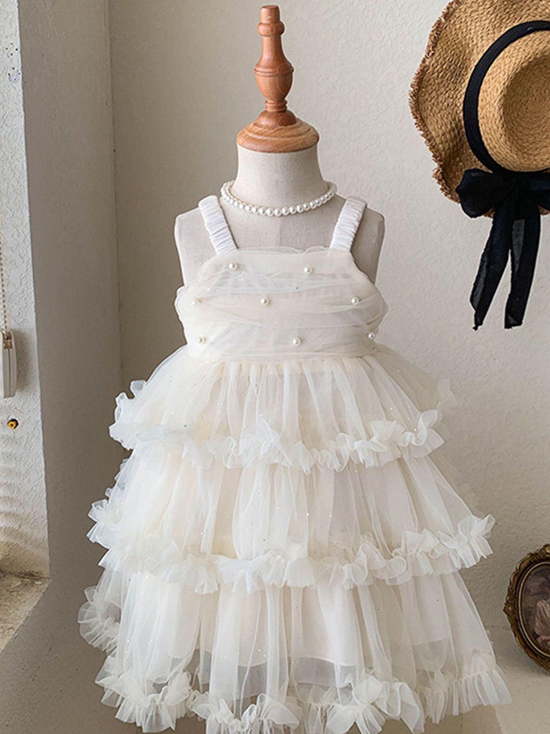 

LULU & SKY Pinafore Dress, White
