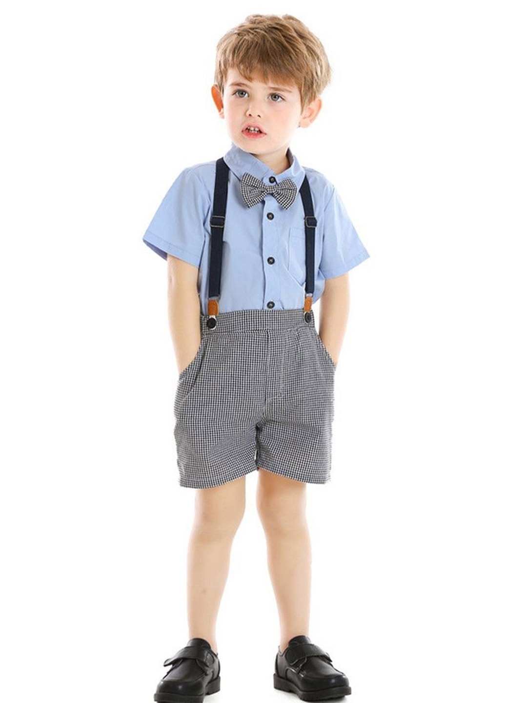 

LULU & SKY Boys Shirt with Shorts, Blue
