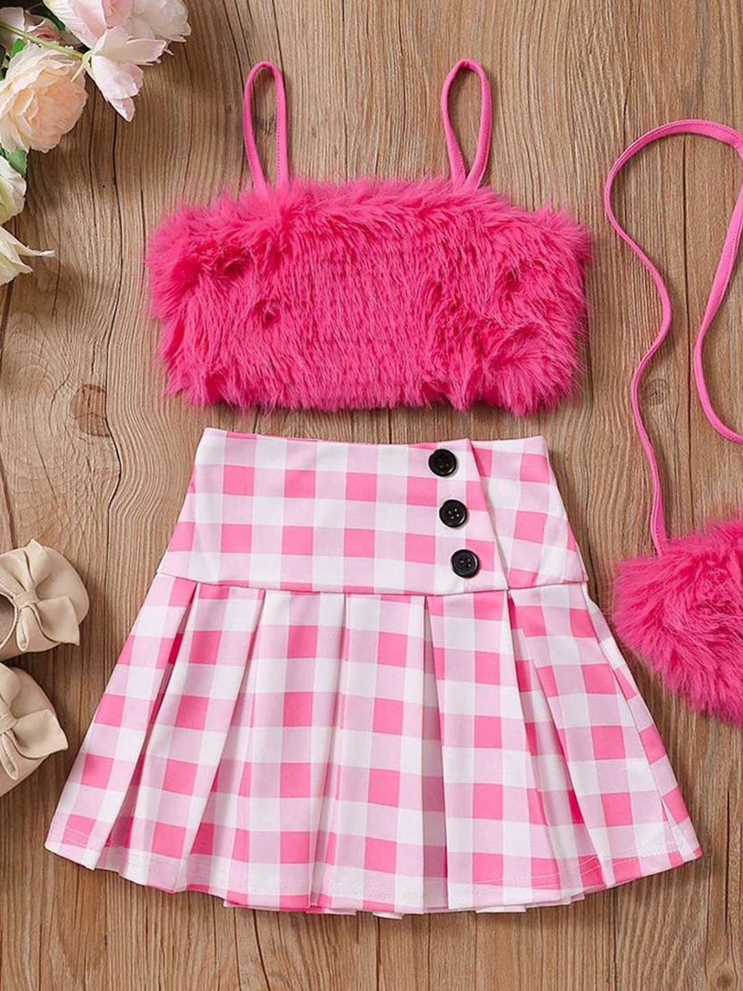 

LULU & SKY Girls Top with Skirt, Rose