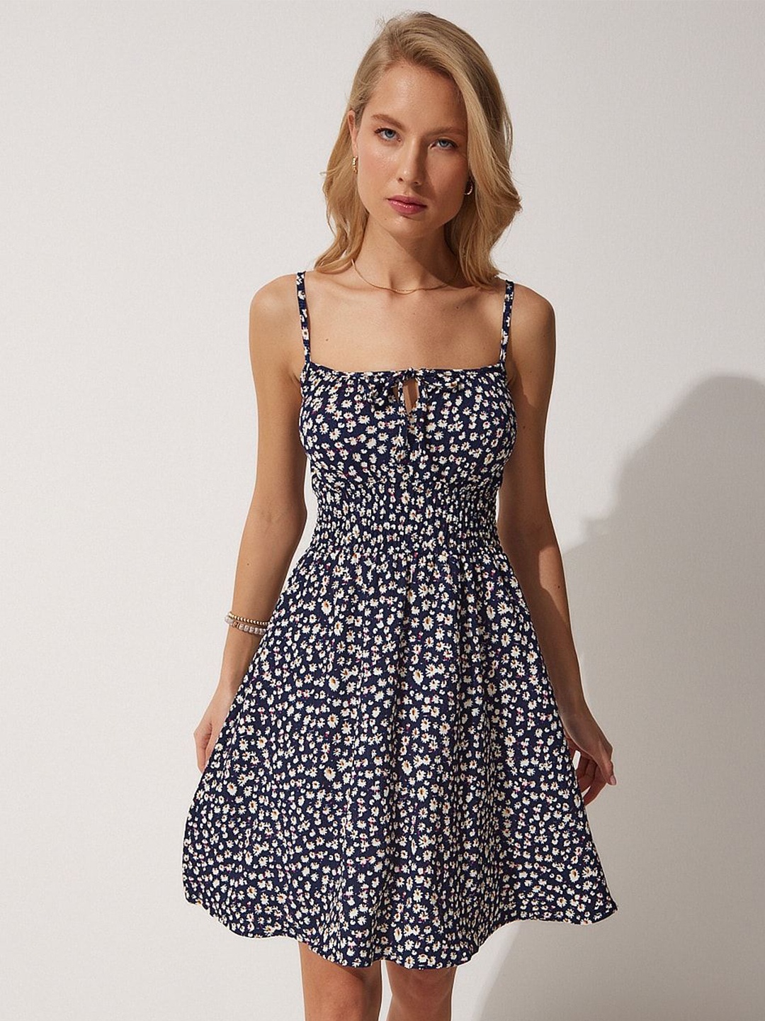 

Happiness istanbul Floral Print Fit & Flare Dress, Na
