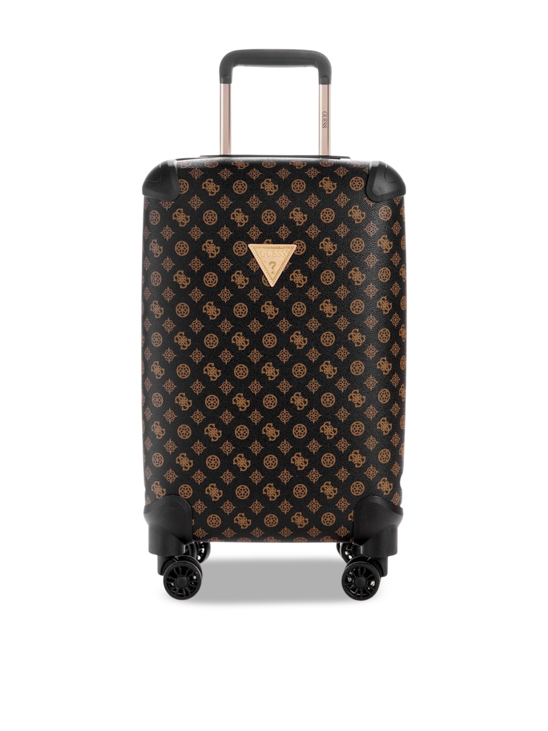 

GUESS Textured Monogram Wilder 20 In 8-Wheeler Medium Trolley Bag, Black