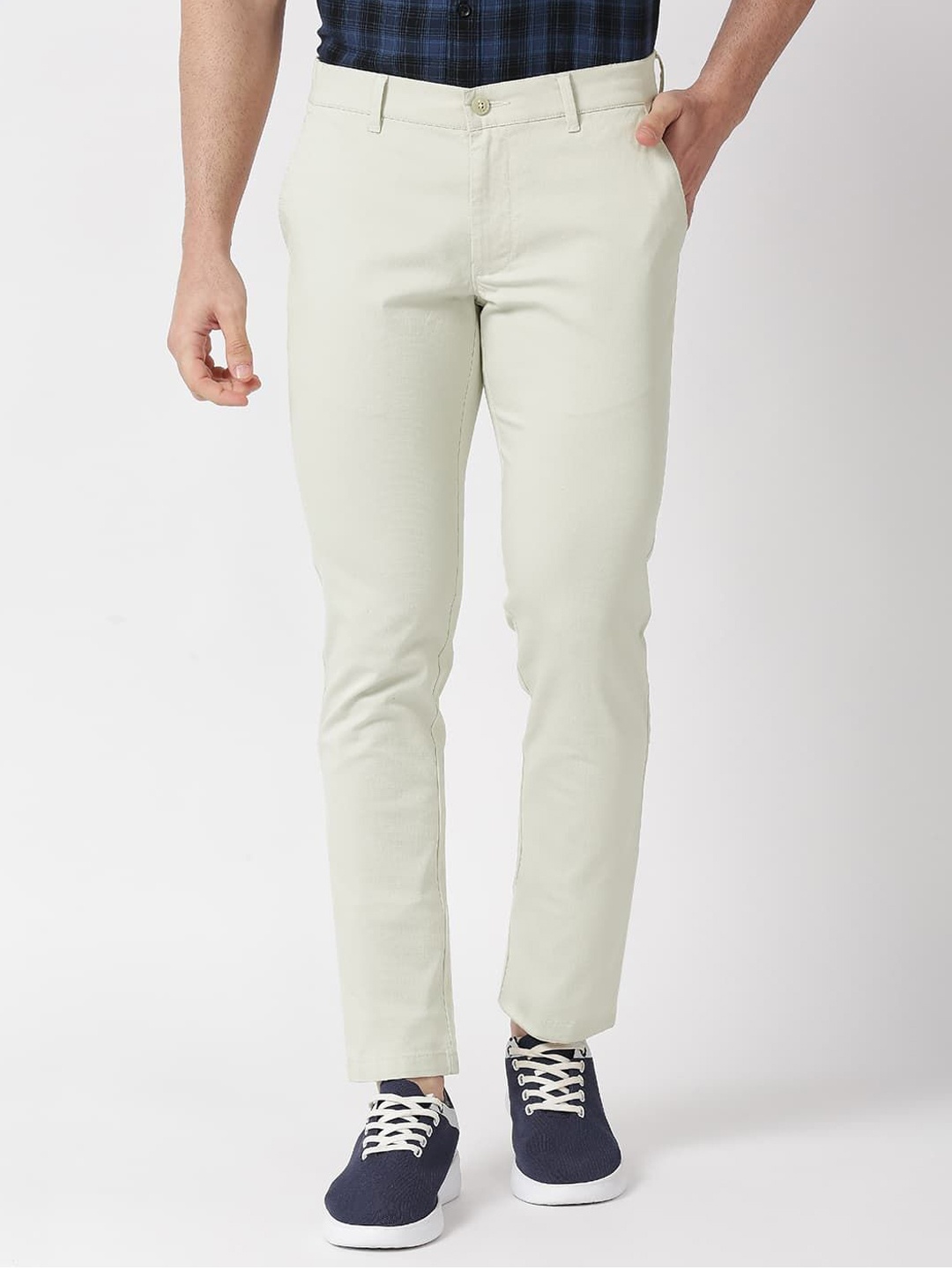 

Basics Men Tapered Fit Trousers, Grey