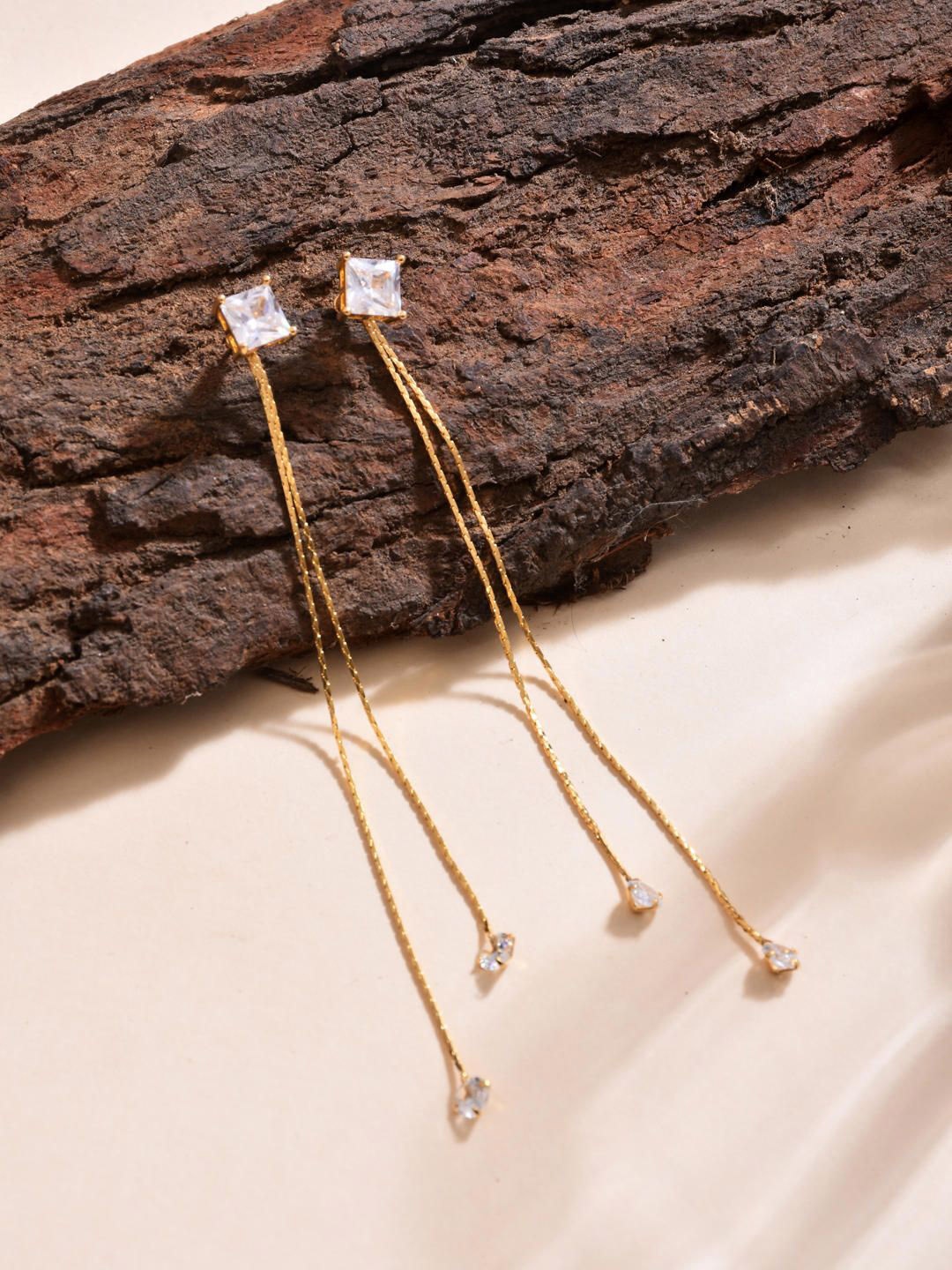 

Reenisaa Contemporary Drop Earrings, Gold