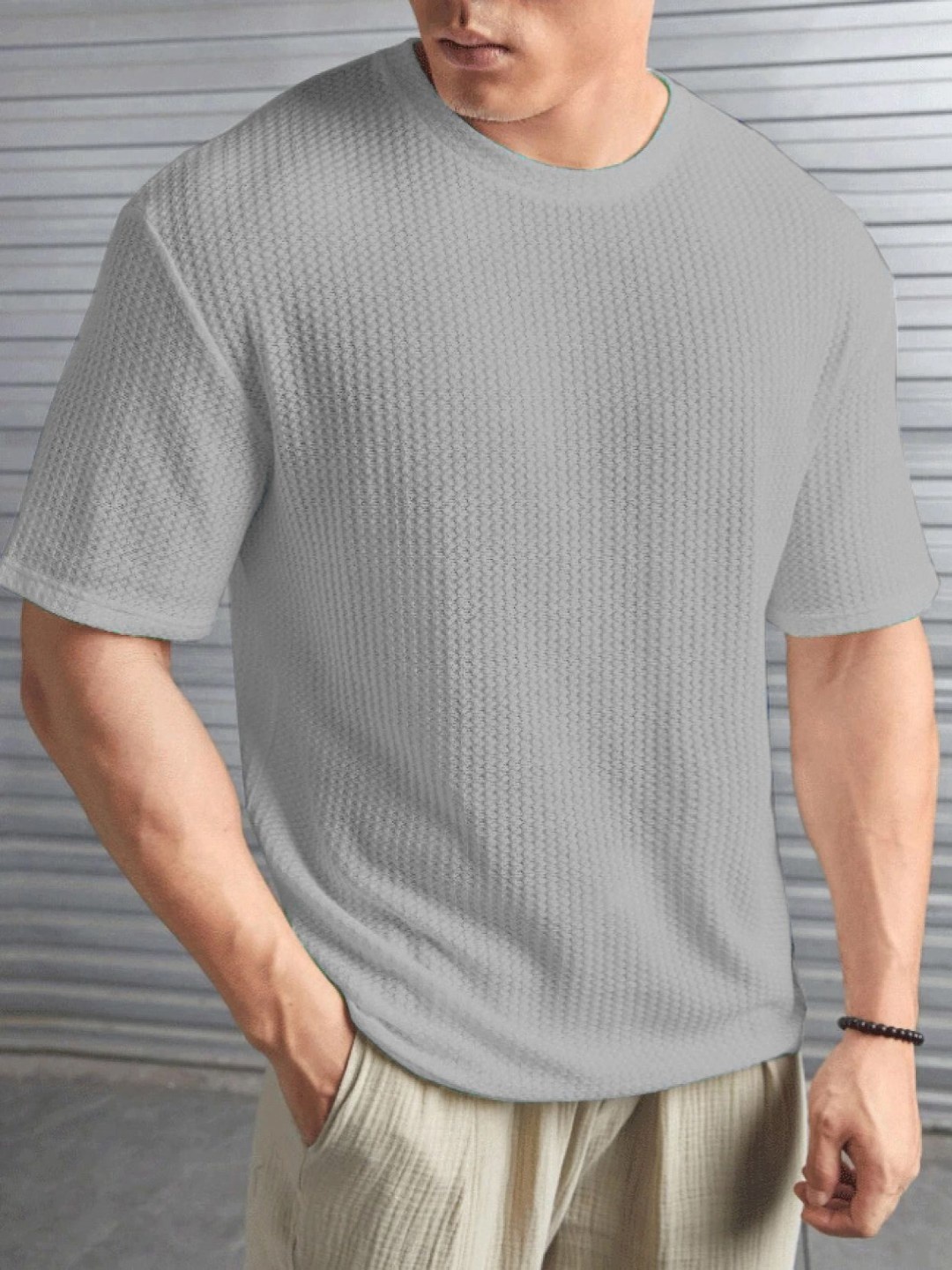 

R.ARHAN PREMIUM Men 2 Pockets T-shirt, Grey