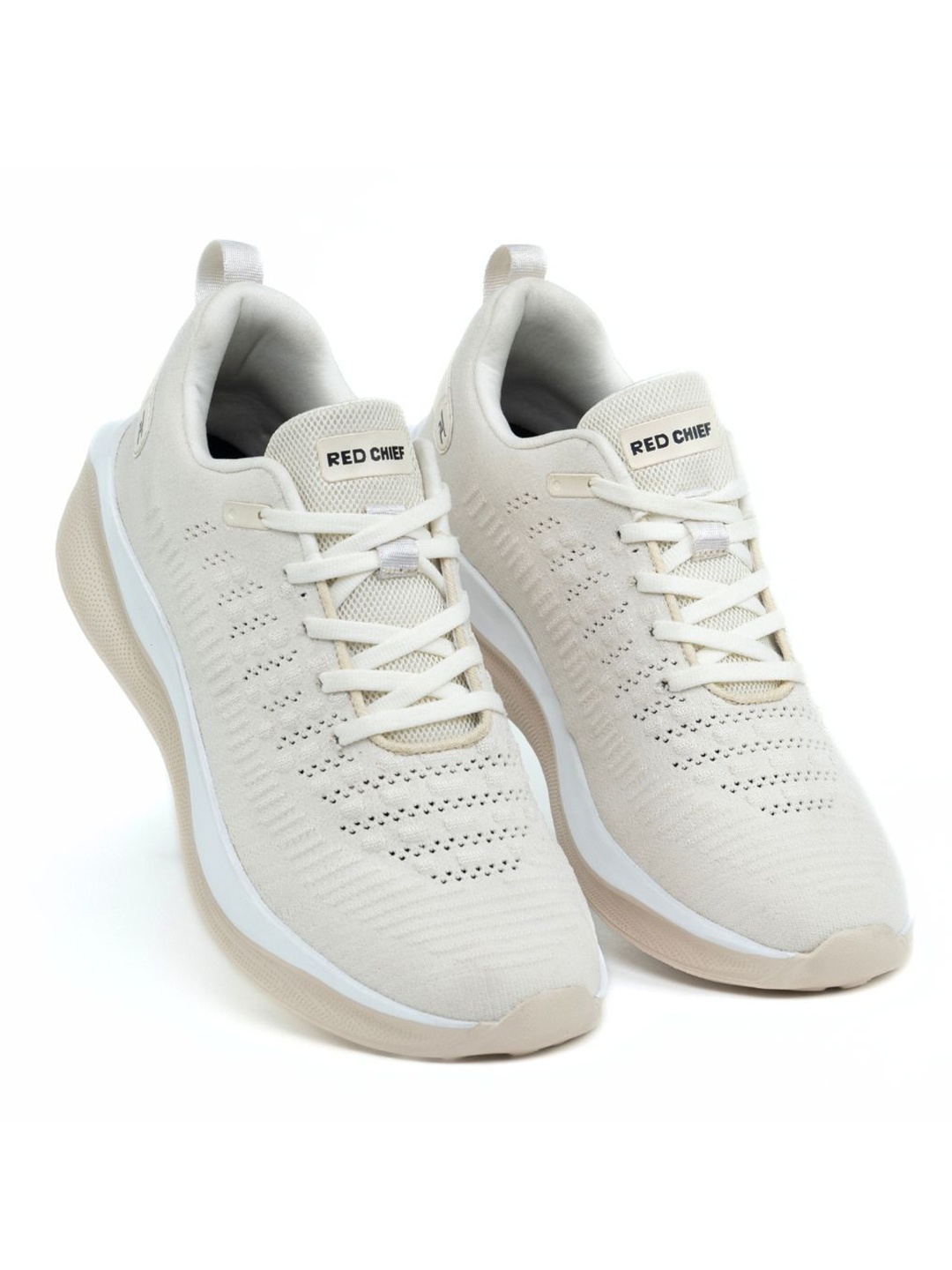 

Red Chief Men Textile Running Non-Marking Shoes, Beige