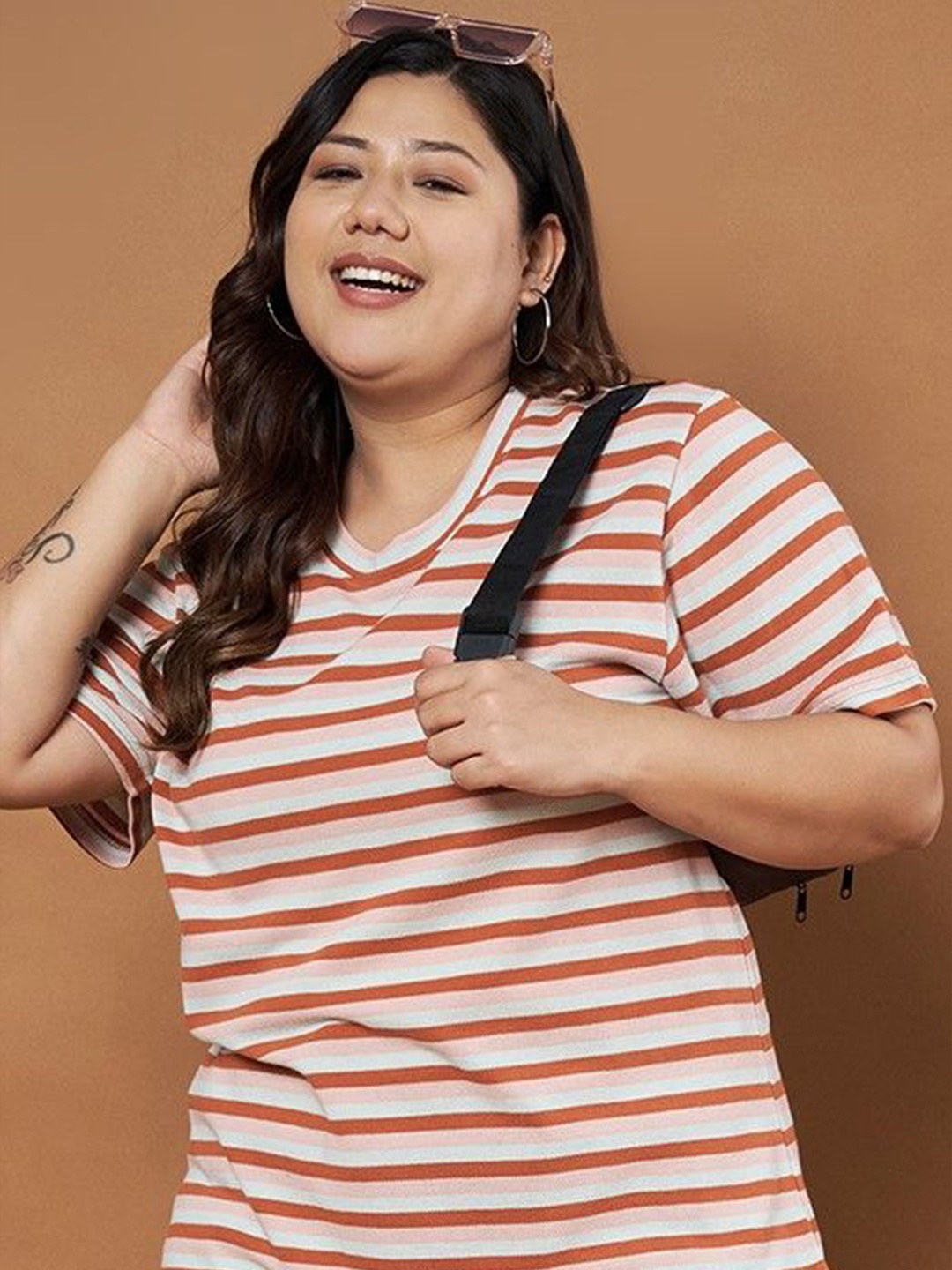 

AUSTIVO Striped Top, Orange