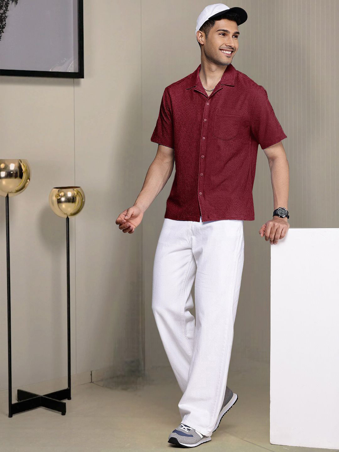 

Moda Rapido Men Standard Opaque Casual Shirt, Maroon