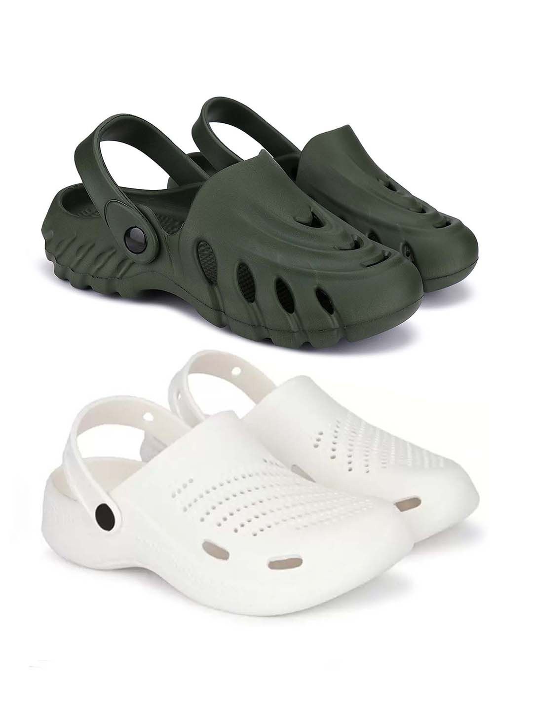 

BERSACHE Men Clogs, White