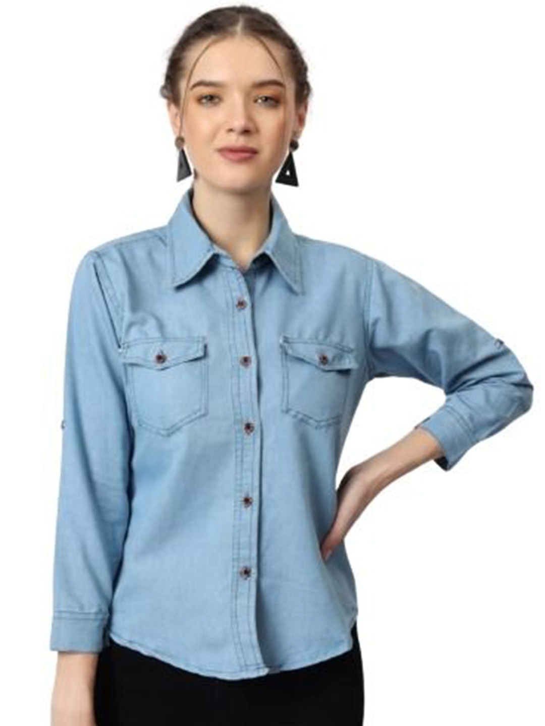 

Moda Rapido Women Opaque Casual Shirt, Blue