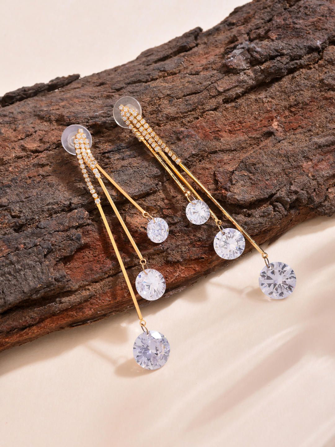 

Reenisaa Contemporary Drop Earrings, Gold