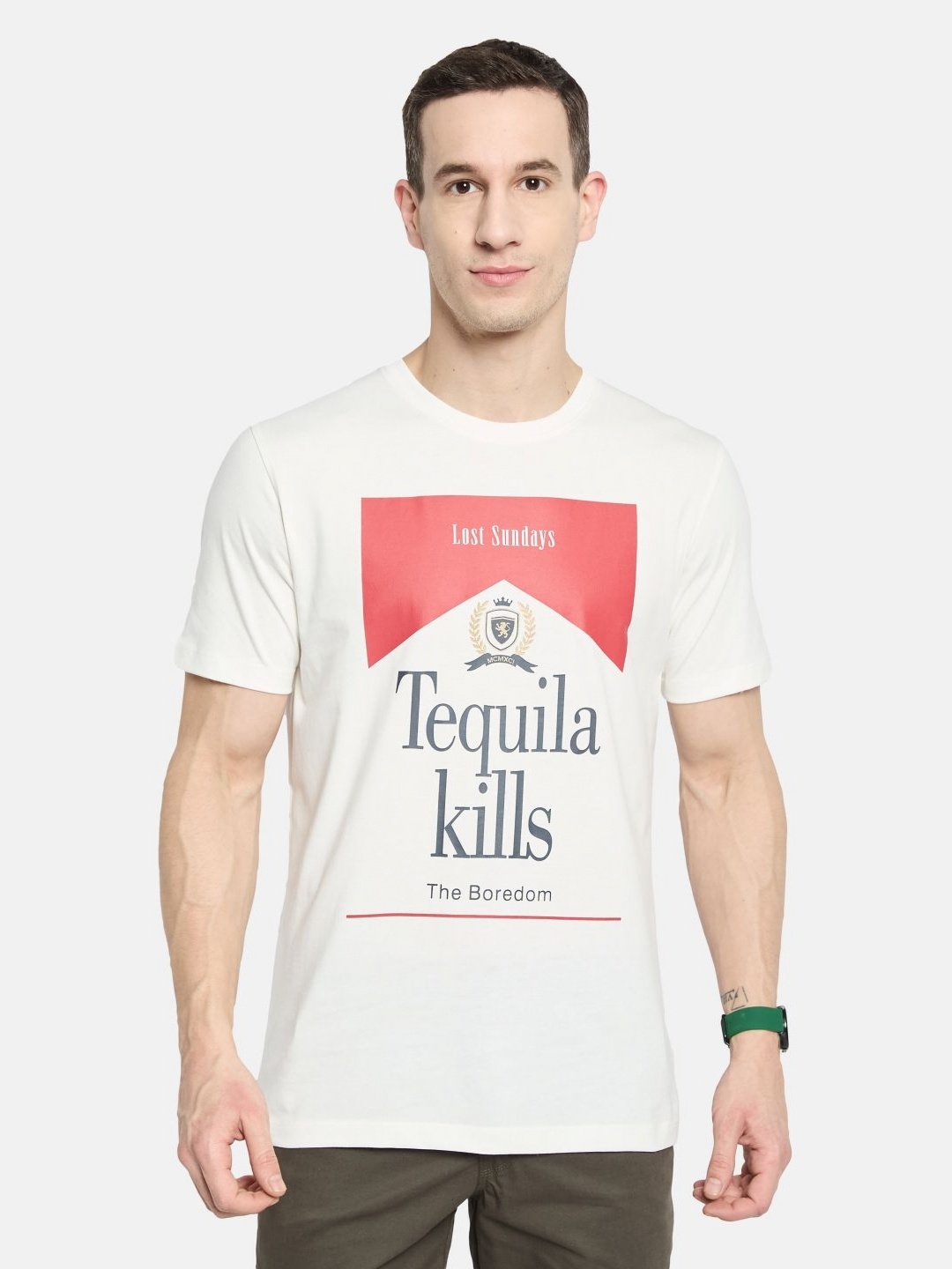 

Octave Men Printed T-shirt, White