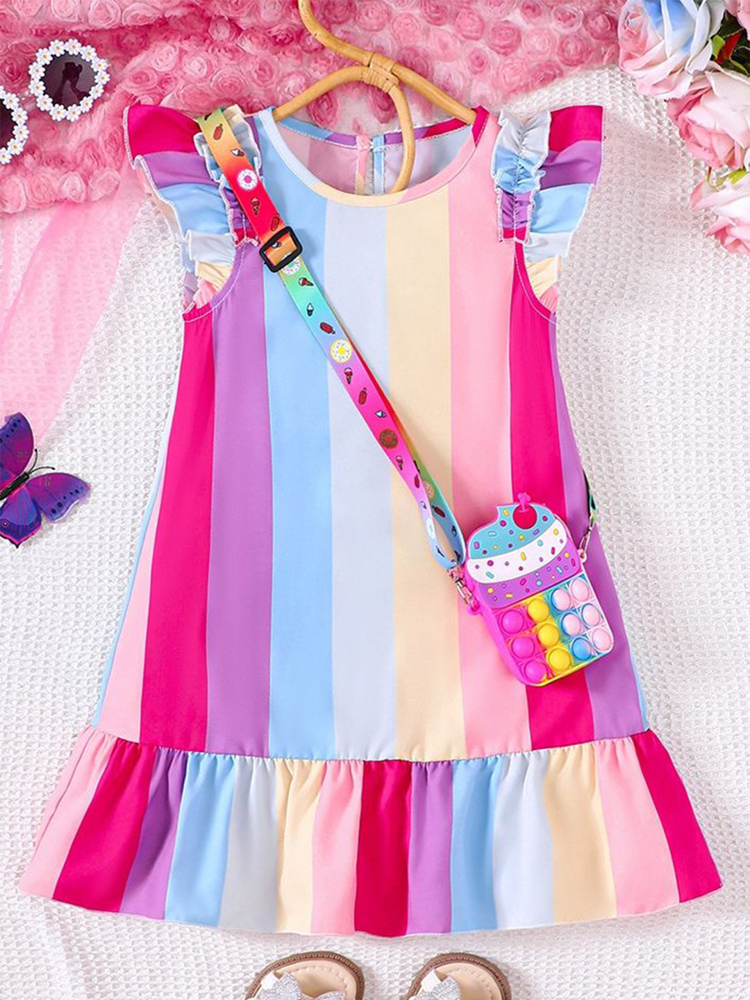 

LULU & SKY Striped Peplum Dress, Multi
