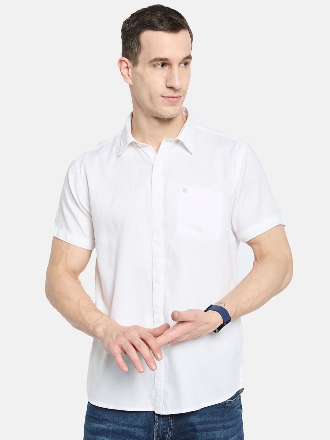 

METTLE Men Opaque Casual Shirt, White