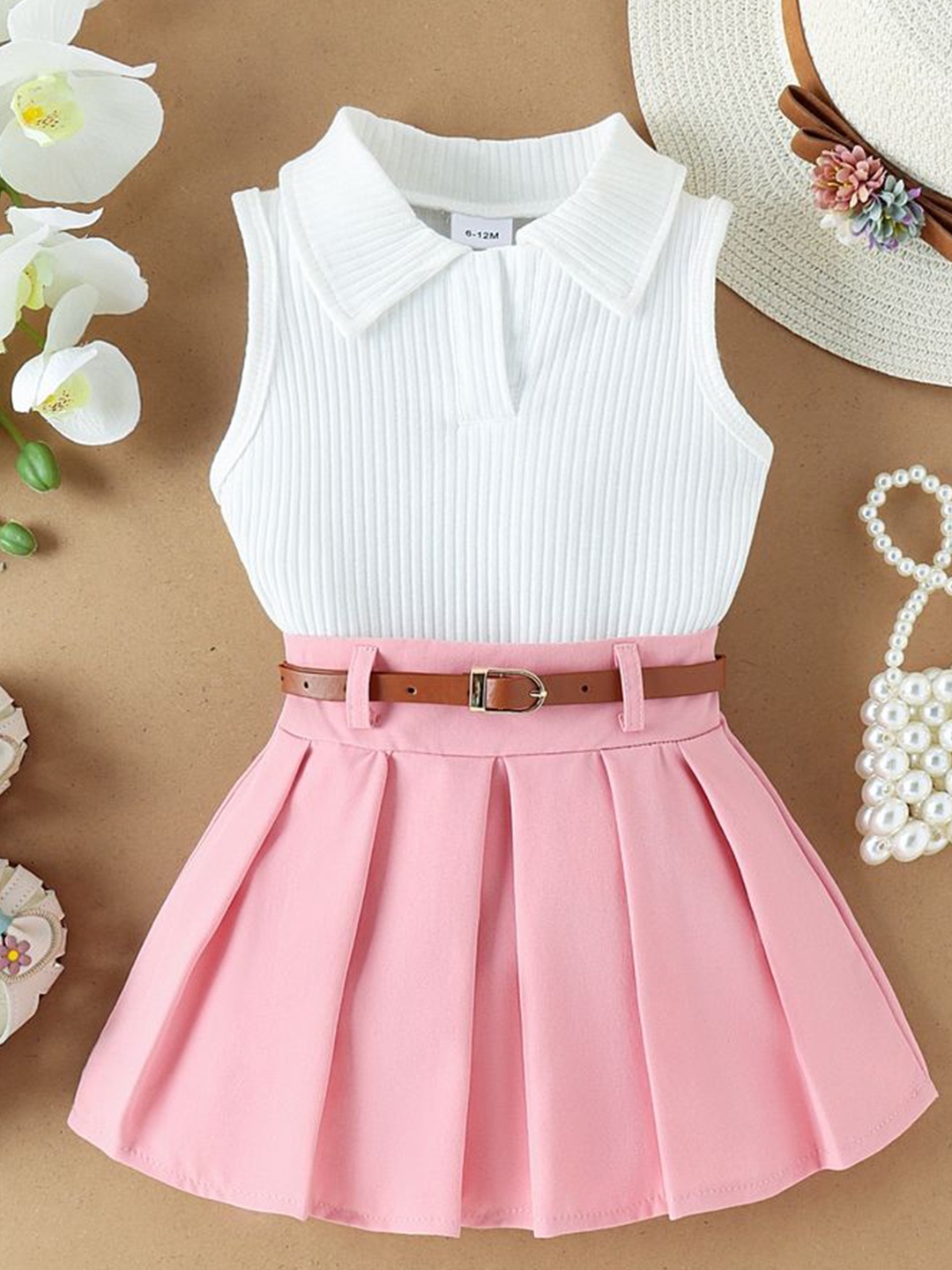 

LULU & SKY Girls Top with Skirt, Pink