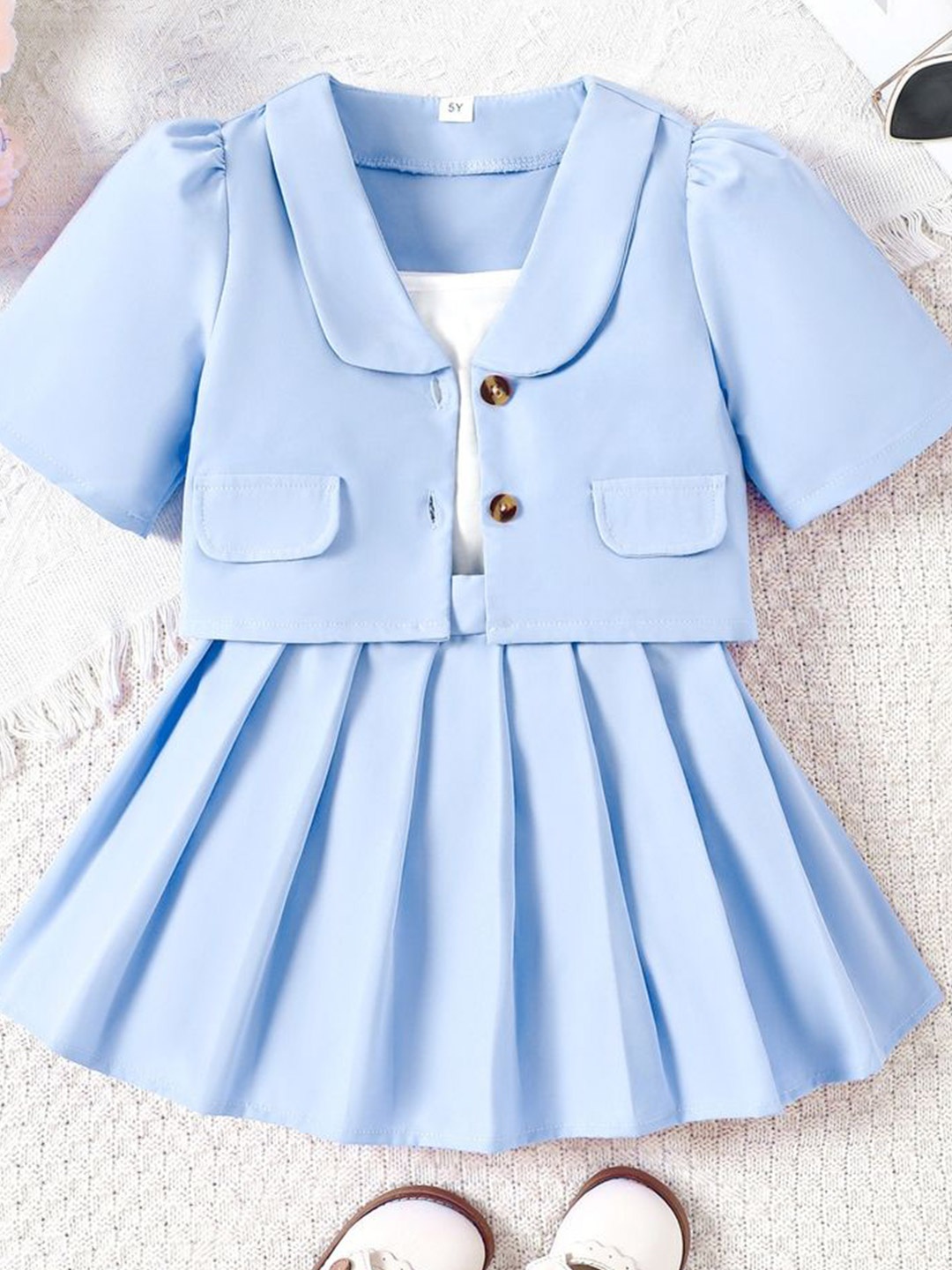 

LULU & SKY Girls Top with Skirt, Blue