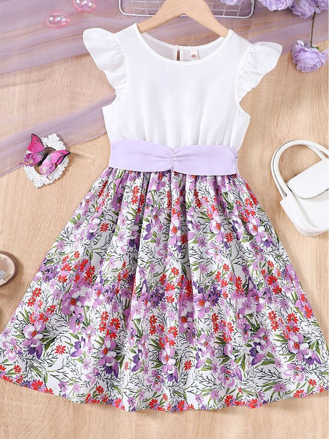 

LULU & SKY Floral Print Fit & Flare Dress, Multi
