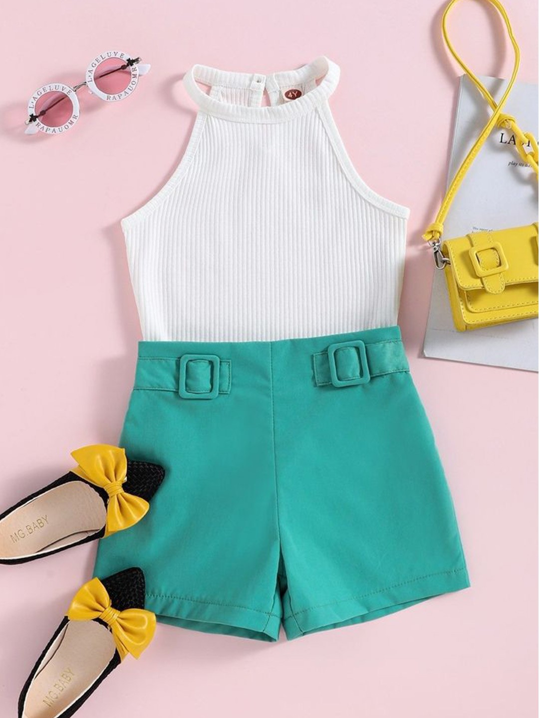 

LULU & SKY Girls Top with Shorts, Green