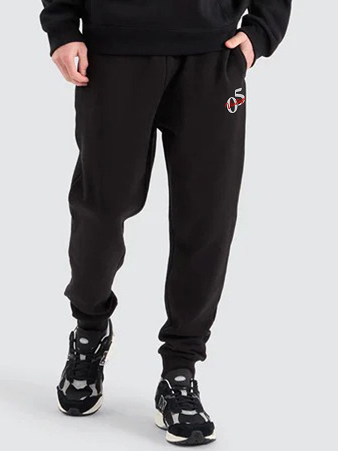

Moda Rapido Men Cotton Mid Rise Track Pants, Black