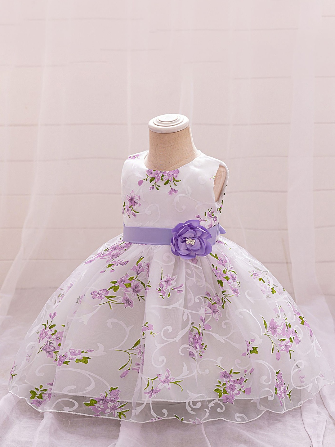 

LULU & SKY Floral Print Fit & Flare Dress, Purple