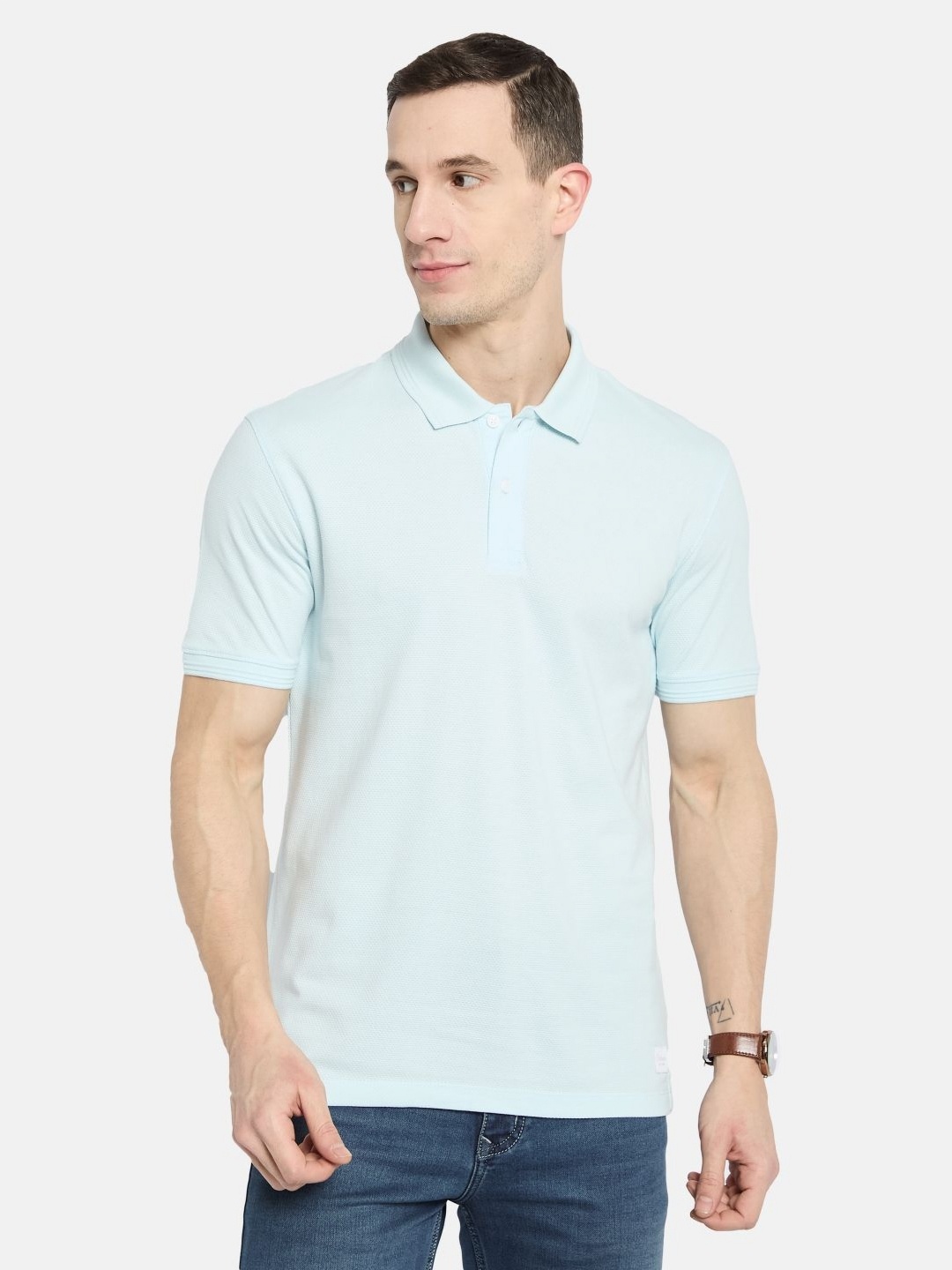 

Octave Men Polo Collar T-shirt, Blue