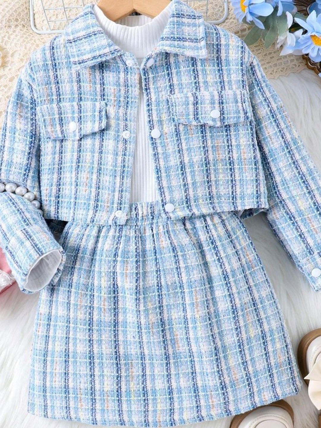

LULU & SKY Girls Top with Skirt, Blue