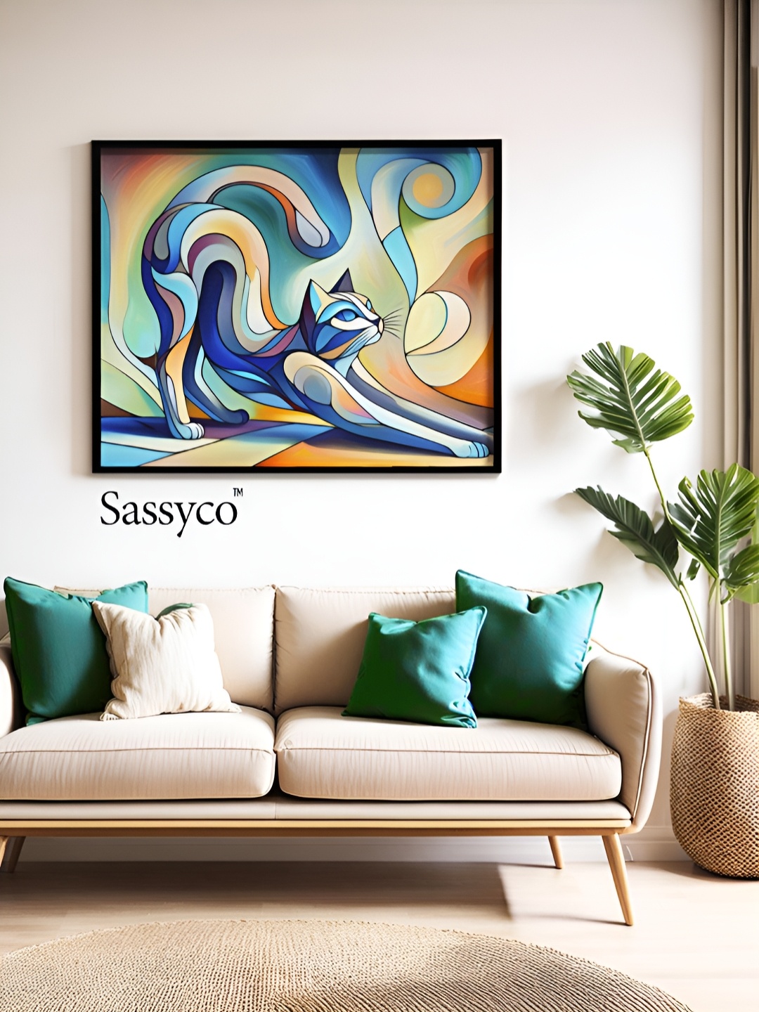 

Sassyco Blue & Yellow 1 Piece Canvas Birds and Animals Wall Paintings