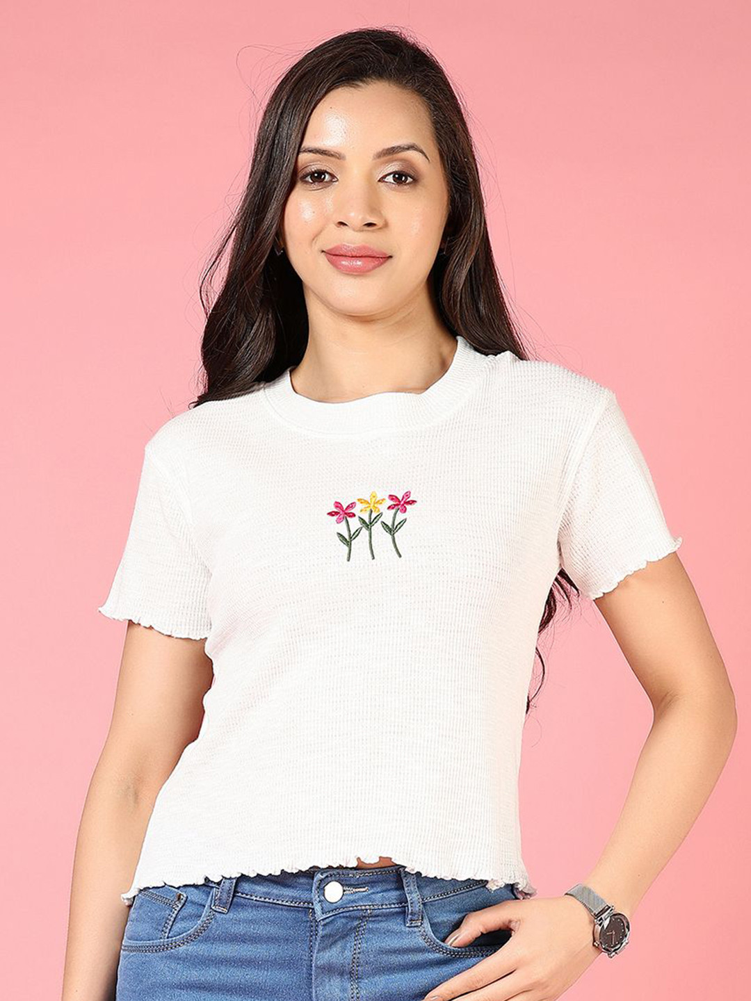 

V-Mart Women Extended Sleeves T-shirt, Off white