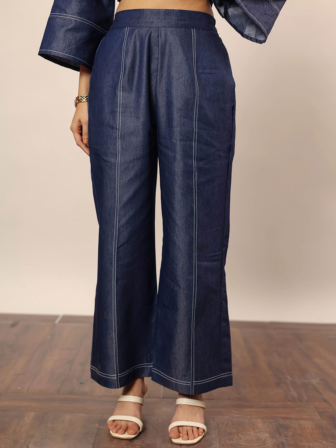 

KAORI BY SHREYA AGARWAL Women Trousers, Navy blue