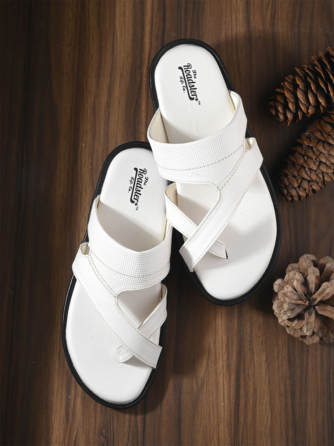 

The Roadster Lifestyle Co Men Slip On Comfort Sandal, White