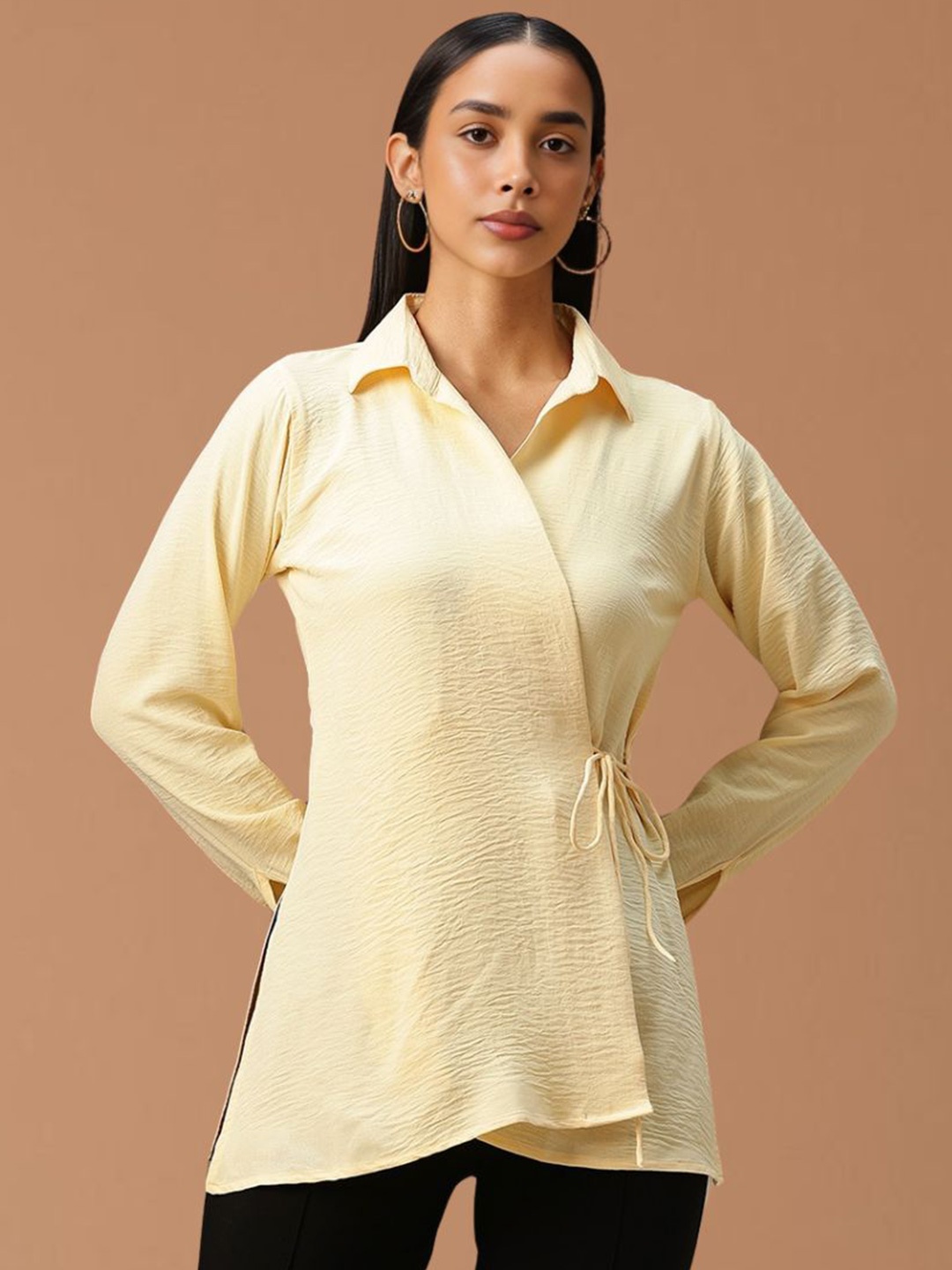 

Mast & Harbour Women Opaque Casual Shirt, Yellow