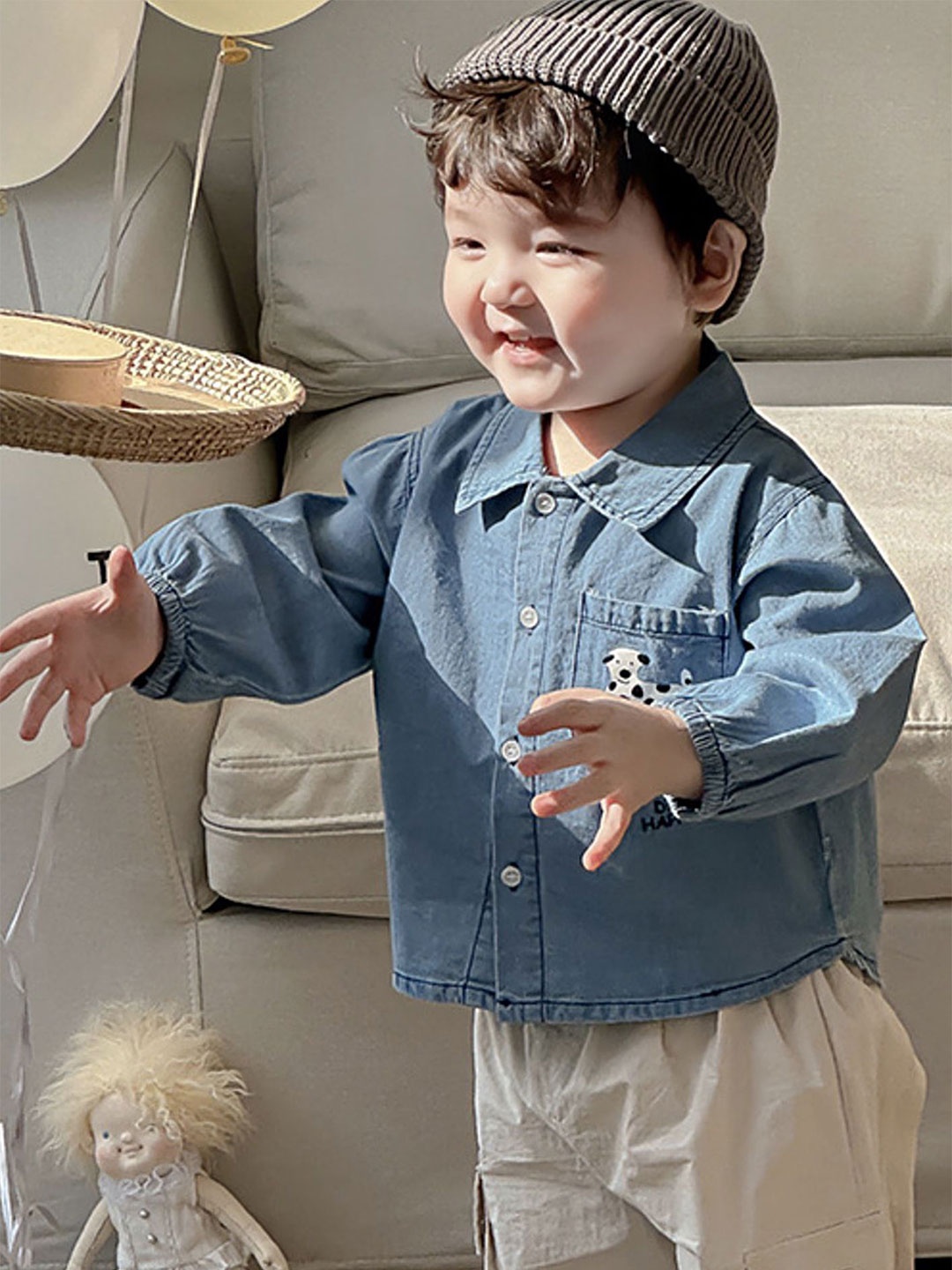 

LULU & SKY Boys Opaque Casual Shirt, Blue