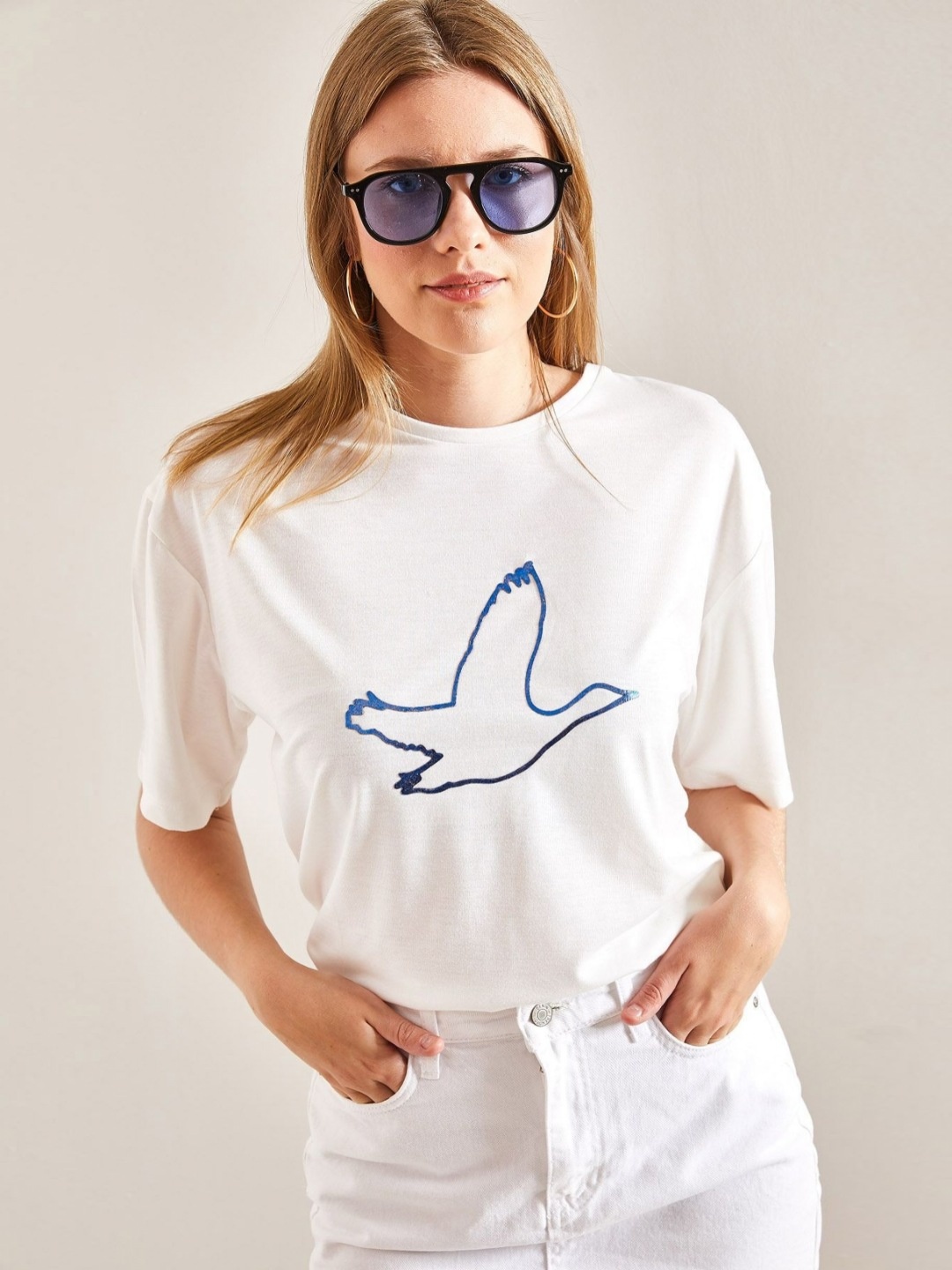 

BIANCO LUCCI Women Pockets T-shirt, Na