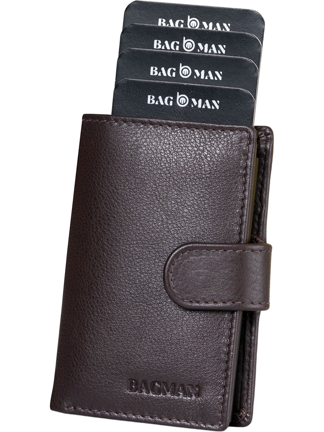 

BAGMAN Men Leather Card Holder, Brown