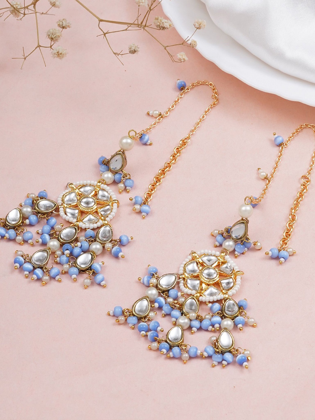 

BeAbhika Contemporary Drop Earrings, Blue