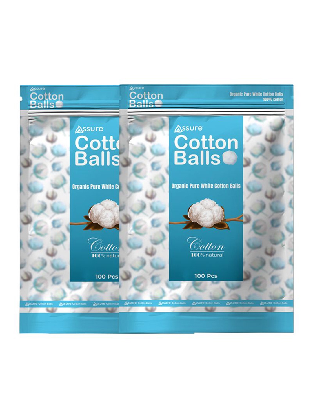 

Assure Set Of 2 Makeup Remover Cotton Balls - 100 Pcs Each - White